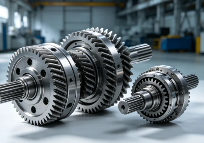 EV helical reduction gear shaft assembly